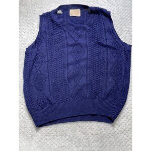 Vintage Brian MacNeil Navy Blue Acrylic Sweater Vest - Large